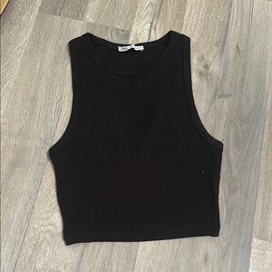 Zara Black Ribbed Crop Top